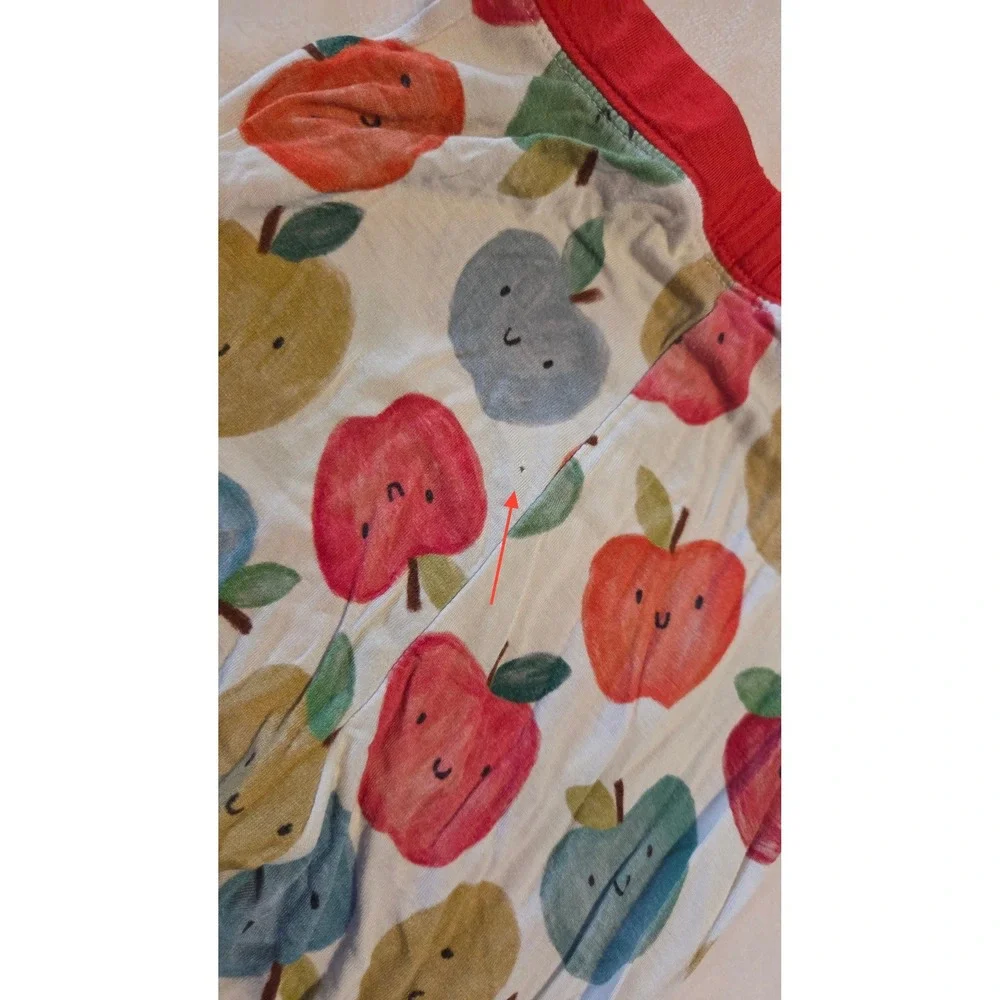 Little Sleepies Red Apple Of My Eye 4T Toddler Bamboo Pajama Set Unisex